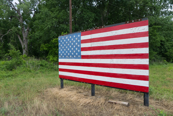 Flag sign, rural TX, 2011