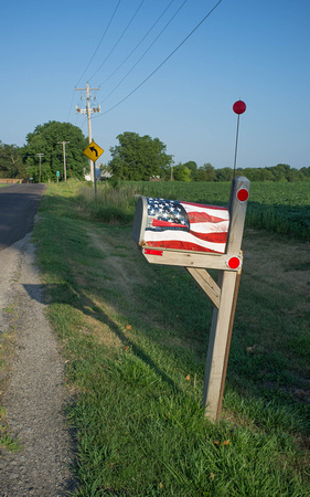 Flag mailbox, rural IA, 2012